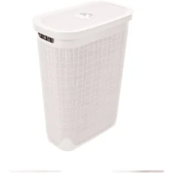 Discount Faux Hessian Calico 40L Slim Laundry Hamper Laundry