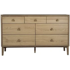 Discount Anders Oak 7 Drawer Wide Chest Chest Of Drawers