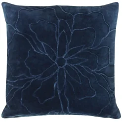 Best Angeles Floral Velvet Cushion Navy Cushions