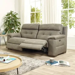 Outlet Aries 3 Seater Recliner Sofa in Charcoal Grey Recliner Sofas | 3 Seater Sofas
