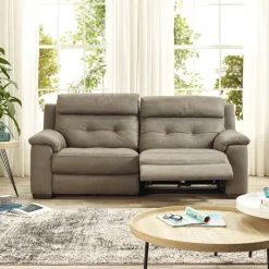 Outlet Aries 3 Seater Recliner Sofa in Charcoal Grey Recliner Sofas | 3 Seater Sofas