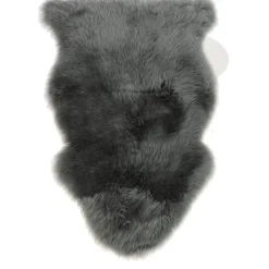 Online Ashwood Leather Sheepskin Rug Grey Plain Rugs