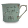 Sale Bee Happy Blue Mug Drinkware