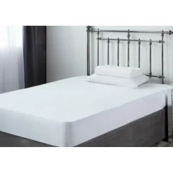 Outlet Jersey 15-25cm White Fitted Sheets & Pillow Cases