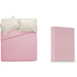 New Misty Rose 200 Thread Count Plain Dyed Sheet Sheets & Pillow Cases