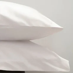 Clearance White 200 Thread Count Egyptian Cotton Plain Dyed Oxford Pillowcase Sheets & Pillow Cases