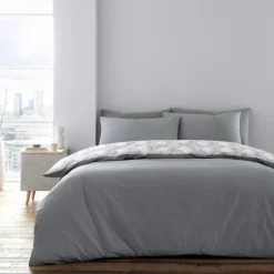 Sale Atticus Geometric Grey Single Duvet Set Duvet Covers