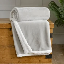 Discount Blackbrook Silver Sherpa Reverse Throw Throws | Blankets, Throws & Bedspreads