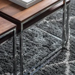 Hot Bletchley Coffee Table Nest In Walnut Coffee Tables