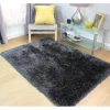 New Bliss Shaggy Charcoal Rug Plain Rugs