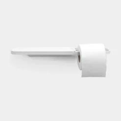 Clearance Mindset Toilet Roll Holder with Shelf White Bathroom Accessories