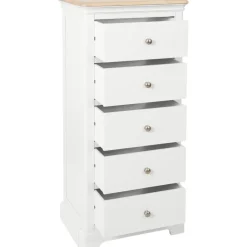 Discount Broadway 5 Drawer Tallboy in White Chest Of Drawers