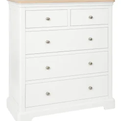 Fashion Broadway 2 Over 3 Chest in White Chest Of Drawers