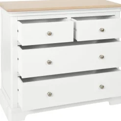 Fashion Broadway 2 Over 2 Drawer Chest in White Chest Of Drawers