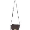 Discount Brown Woven Leather Turn Lock Saddle Bag Bags & Accessories
