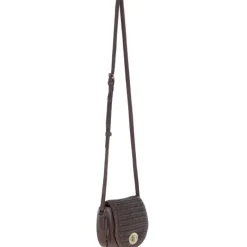 Discount Brown Woven Leather Turn Lock Saddle Bag Bags & Accessories