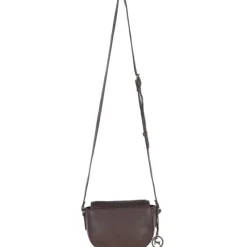 Discount Brown Woven Leather Turn Lock Saddle Bag Bags & Accessories