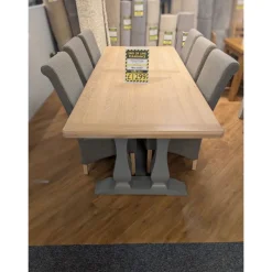 New Chatsworth Oak 2.2m Dining Table & 6 Chairs - EX DISPLAY Dining Sets
