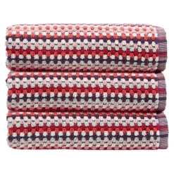 Hot Carnaby Stripe Towel Berry Towels
