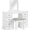 Discount Cotswold White Double Pedestal Dressing Table Dressing Tables