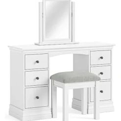 Discount Cotswold White Double Pedestal Dressing Table Dressing Tables