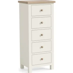Outlet Cottage Collection 5 Drawer Tall Chest in Coconut Chest Of Drawers