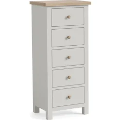 Sale Cottage Collection 5 Drawer Tall Chest in Grey Chest Of Drawers