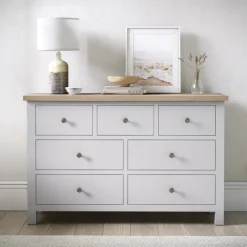 Sale Cottage Collection 3 Over 4 Chest in Grey Chest Of Drawers