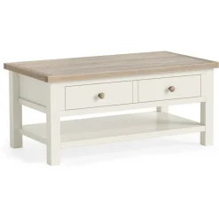 Clearance Cottage Collection Coffee Table with Drawer in Coconut Coffee Tables