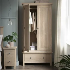 Sale Cottage Collection Gents Wardrobe in Oak Wardrobes