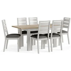 Best Cottage Collection Grey 1.2m Extending Dining Table & 6 Chairs Dining Sets