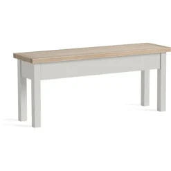 Clearance Cottage Collection Shallow Storage Bench in Grey Hall Benches