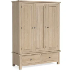 Clearance Cottage Collection Triple Wardrobe in Oak Wardrobes
