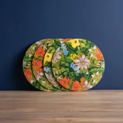 Sale Floral Set of 4 Round Placemats Table Linen, Napkins & Mats