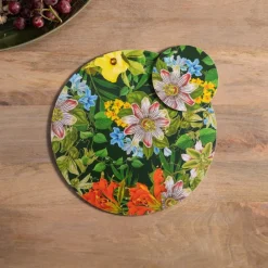 Sale Floral Set of 4 Round Placemats Table Linen, Napkins & Mats