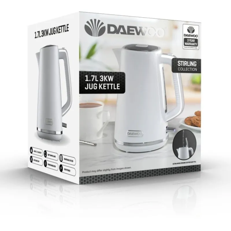Best Stirling 1.7L Jug Kettle White Kettles & Toasters