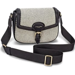 Outlet Black Textile Half Flap Crossbody Bag Bags & Accessories