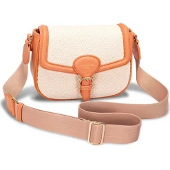 Best Peach Textile Half Flap Crossbody Bag Bags & Accessories