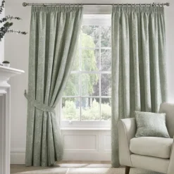 Clearance Aveline Green Ready Made Curtains Curtains