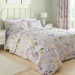 Sale Flourette Lilac Bedspread Blankets, Throws & Bedspreads