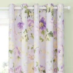 Fashion Flourette Lilac Ready Made Curtains Curtains