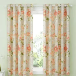 Hot Flourette Natural Ready Made Curtains Curtains