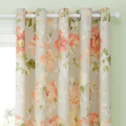 Hot Flourette Natural Ready Made Curtains Curtains