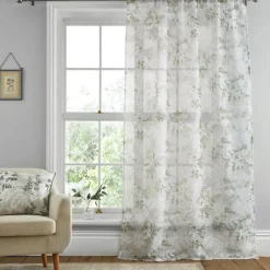 Best Tiverton Voile Panel Green Curtains
