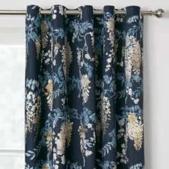New Wisteria Eyelet Curtains Navy Curtains