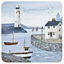 Clearance Coastal Lighthouse Coasters X6 Table Linen, Napkins & Mats
