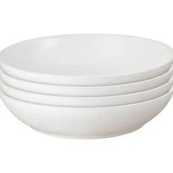 Best Cotton White Set of 4 Pasta Bowls Dinnerware