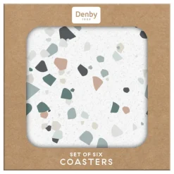 Sale Elements Terrazzo Neutral Set of 6 Coasters Table Linen, Napkins & Mats