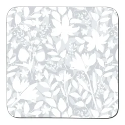 Sale Grey Floral Set of 6 Coasters Table Linen, Napkins & Mats