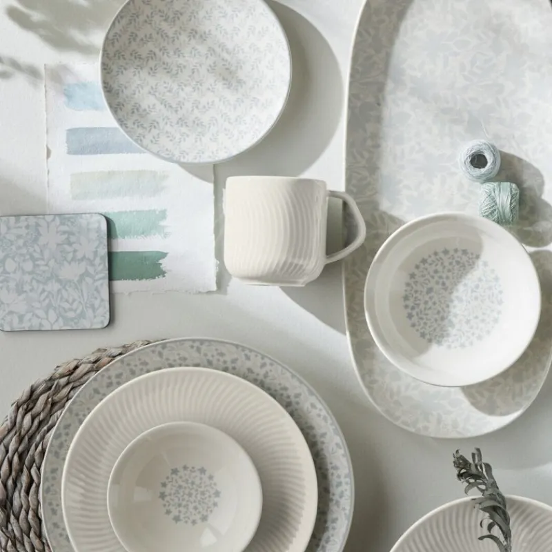 Sale Grey Floral Set of 6 Coasters Table Linen, Napkins & Mats
